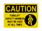 Forklift Safety Harness Must Be Used At All Times (Harness Symbol), Caution Sign