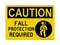 Fall Protection Required (Harness Symbol), Caution Sign