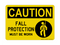 Fall Protection Must Be Worn (Harness Symbol), Caution Sign