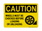 Wheels Must Be Chocked Before Loading Or Unloading (Wheel and Block Symbol), Caution Sign