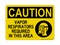 Vapor Respirators Required In This Area (PPE Symbol), Caution Sign