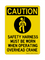 Safety Harness Must Be Worn When Operating Overheard Crane (PPE Symbol), Caution Sign