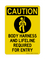 Body Harness And Lifeline Required For Entry (PPE Symbol), Caution Sign