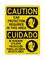 Ear Protection Required In This Area English/Spanish (PPE Symbol), Caution Sign