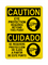 Eye Protection Required Beyond This Point English/Spanish (PPE Symbol), Caution Sign