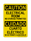 Electrical Room No Storage Permitted English/Spanish, Caution Sign