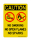 No Smoking, No Open Flames, No Sparks (No Smoking No Open Flames Symbols), Caution Sign