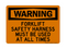 Forklift Safety Harness Must Be Used At All Times, Warning Sign