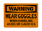 Wear Goggles When Handling Acids Or Caustics, Warning Sign