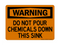 Do Not Pour Chemicals Down This Sink, Warning Sign