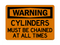 Cylinders Must Be Chained At All Times, Warning Sign