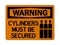 Cylinders Must Be Secured (Tanks Symbol), Warning Sign