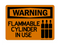 Flammable Cylinder In Use (Tanks Symbol), Warning Sign