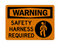 Safety Harness Required (Harness Symbol),  Warning Sign