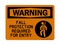 Fall Protection Required For Entry (Harness Symbol), Warning Symbol