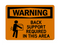 Back Support Required In This Area (Lift Warning Symbol), Warning Sign