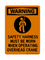 Safety Harness Must Be Worn When Operating Overhead Crane (PPE Symbol), Warning Sign