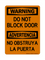 Do Not Block Door English/Spanish, Warning Sign