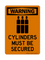 Cylinders Must Be Secured Vertical (Tanks Symbol), Warning Sign