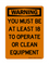 You Must Be At Least 18 To Operate Or Clean Equipment, Warning Sign