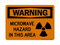 Microwave Hazard In This Area (Radiation Symbol), Warning Sign