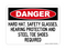Hard Hat, Safety Glasses, Hearing Protection And Steel Toe Shoes Required, Danger Sign