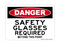Safety Glasses Required Beyond This Point, Danger Sign