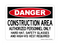 Construction Area Authorized Personnel Only Hard Hat, Safety Glasses And High-Vis Vest Required, Danger Sign