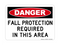 Follow Fall Protection Guidelines When Working Beyond This Point, Danger Sign