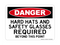 Hard Hats And Safety Glasses Required Beyond The Point, Danger Sign