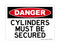 Cylinders Must Be Secured, Danger Sign