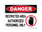 Restricted Area Authorized Personnel Only (Stop Hand Symbol), Danger Sign