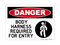 Body Harness Required For Entry (Harness Symbol), Danger Sign