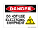Do Not Use Electrical Equipment (Electric Warning Symbol), Danger Sign