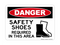 Safety Shoes Required In This Area (PPE Symbol), Danger Sign
