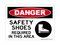 Safety Shoes Required In This Area (PPE Symbol 2, Danger Sign
