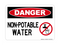 Non-Potable Water (No Water Symbol), Danger Sign