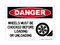 Wheels Must Be Chocked Before Loading Or Unloading (Wheel and Block Symbol), Danger Sign