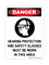 Hearing Protection And Safety Glasses Must Be Worn In This Area (PPE Symbol), Danger Sign