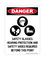 Safety Glasses, Hearing Protection And Safety Shoes Required Beyond This Point (PPE Symbols), Danger Sign
