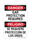 Ear Protection Required English/Spanish, Danger Sign