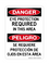 Eye Protection Required  In This Area English/Spanish, Danger Sign