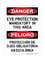 Eye Protection Mandatory In This Area English/Spanish, Danger Sign