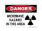 Microwave Hazard In This Area (Radiation Symbol), Danger Sign