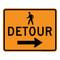 Pedestrian Detour Left Arrow, Temporary Traffic Control Sign