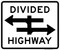Divided Highway Crossing (T Intersection), Divided Highway Sign
