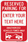 Custom Reserved Parking in red with tow symbol, Parking Sign
