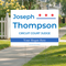Example Custom Political Yard Sign - Blue Text, Red Stars, 24"x18" Yard Sign