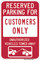 Reserved Customer Parking Only, Parking Sign