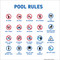 Pool Rules-Square White, Pool Sign